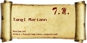 Tangl Mariann névjegykártya